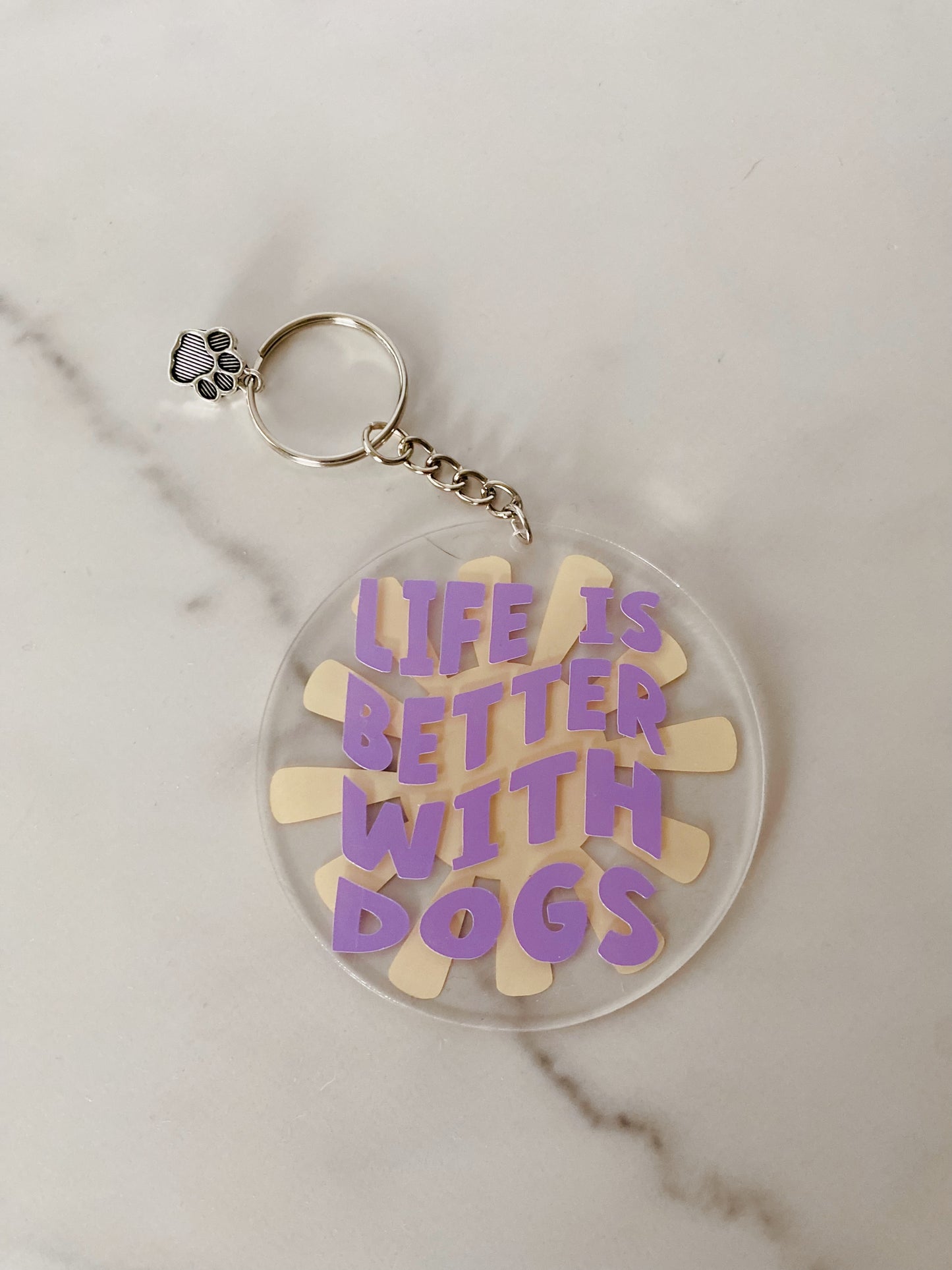 Life is Better With Dogs Keychain