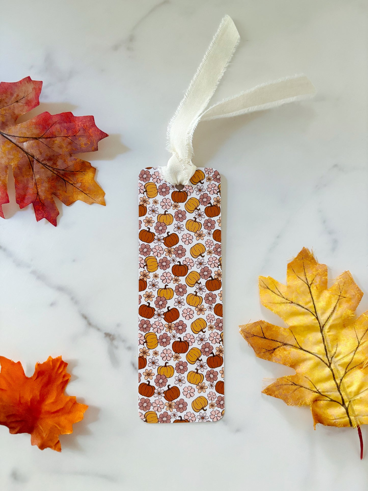 Floral Pumpkin Bookmark
