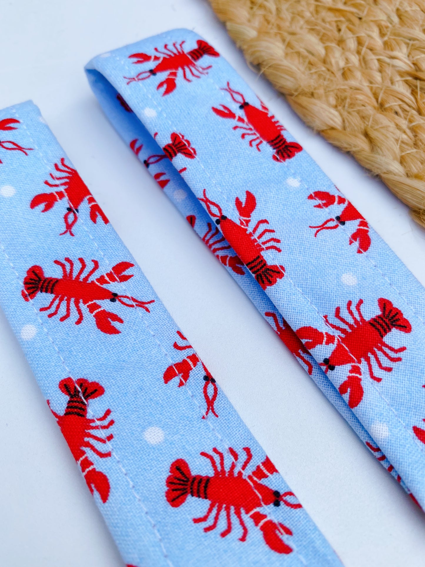 Lobster Polka Dot Keychain Wristlet