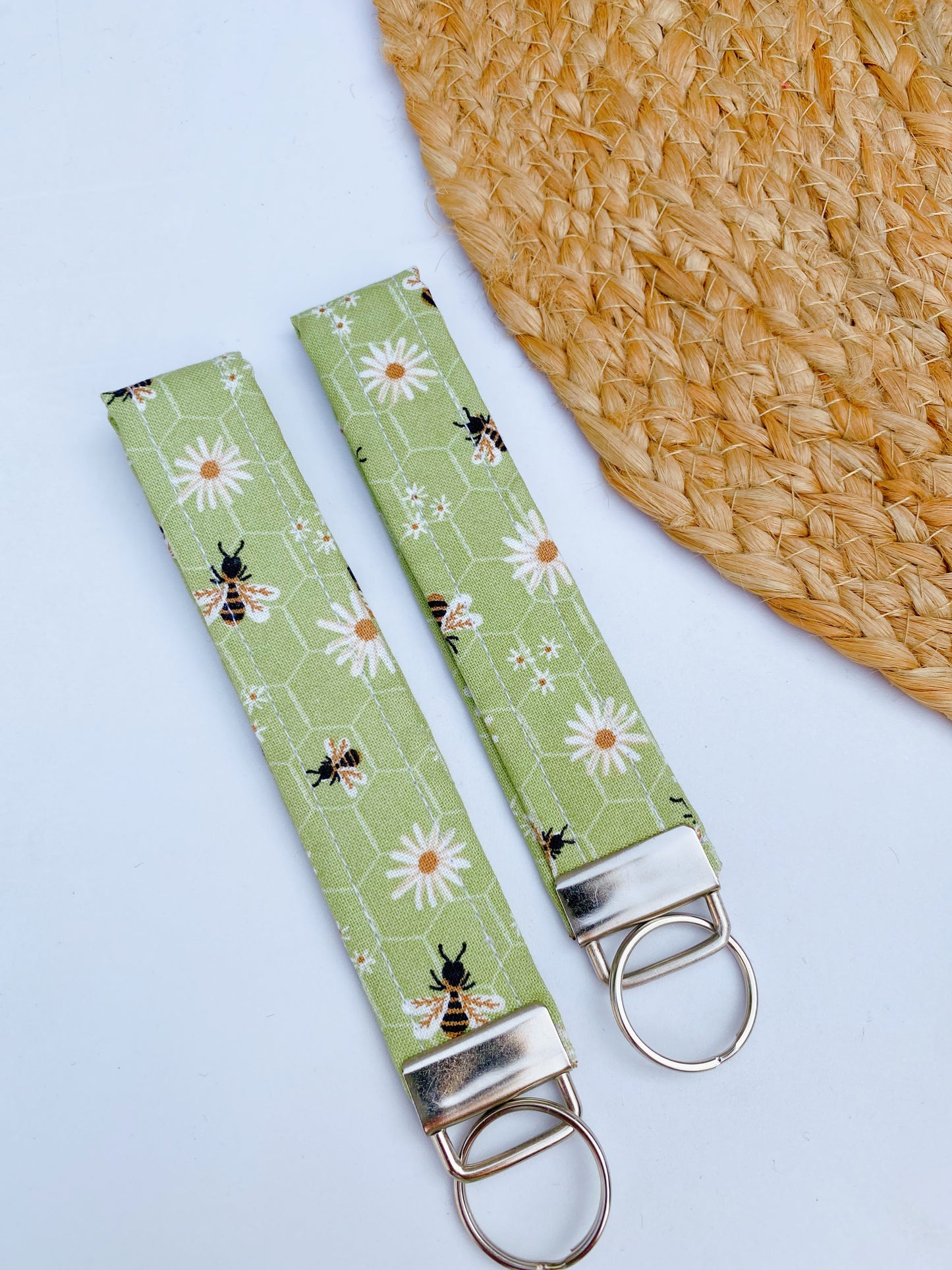 Bees and Flowers Keychain Wristlet