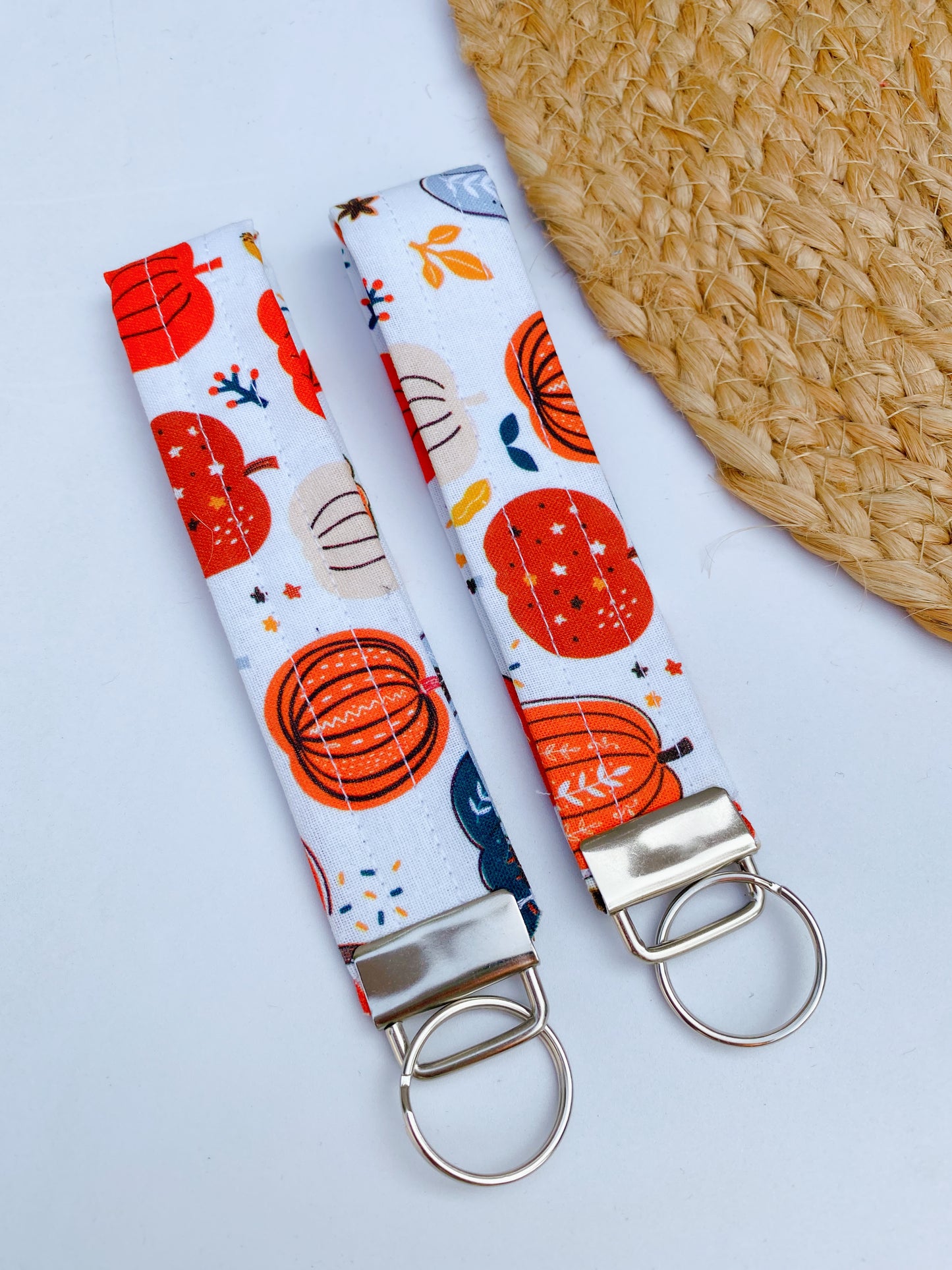 Folky Multi Pumpkins Keychain Wristlet